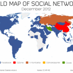 mapa mundial de la dominacion en redes sociales de facebook