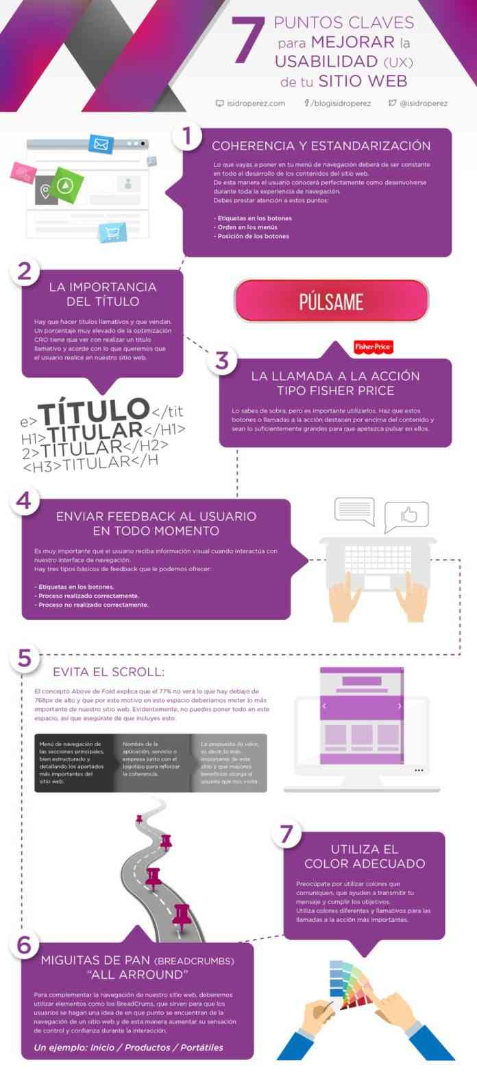 7 Claves Para Mejorar La Usabilidad De Tu Sitio Web Infografías