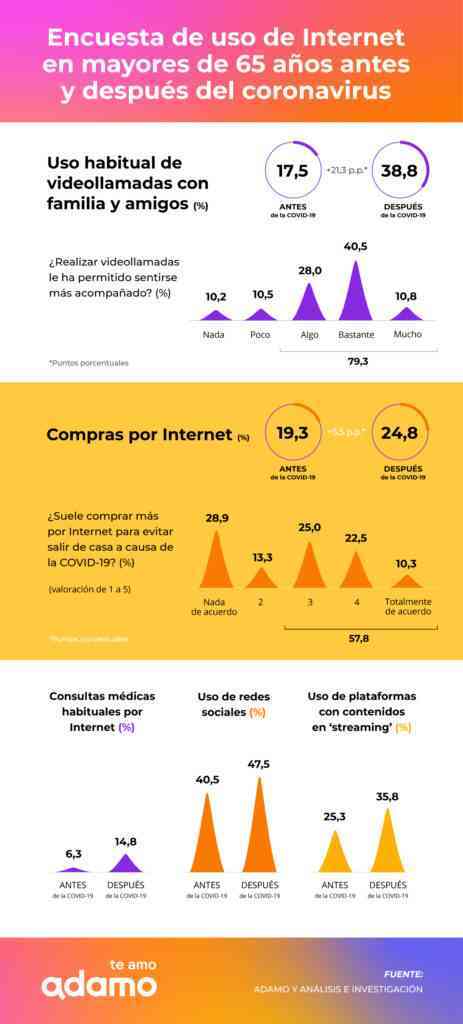 Las videollamadas con familiares y amigos se disparan más de un 20% entre los mayores de 65 años desde la llegada del coronavirus 2 USUARIOS INTERNET 65 AÑOS II