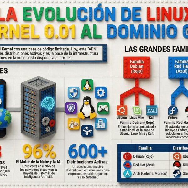 La evolución de Linux en una infografía: del kernel de 1991 al ecosistema actual