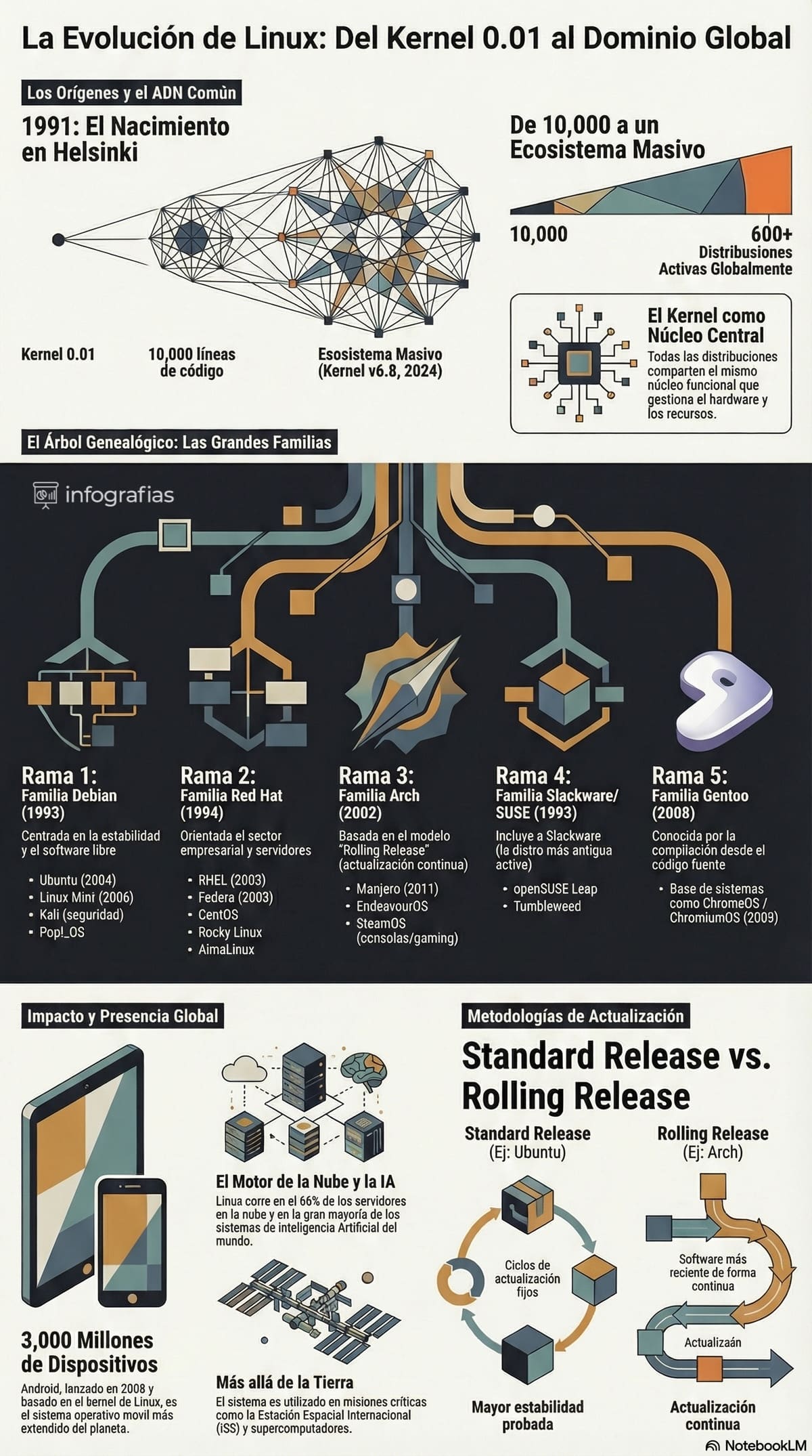 La evolución de Linux en una infografía: del kernel de 1991 al ecosistema actual 3 evolucion linux infografias